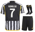 Juventus T-shirt and Shorts Football Kit new design 2023/2024 Adults and Kids Sizes Available. 
