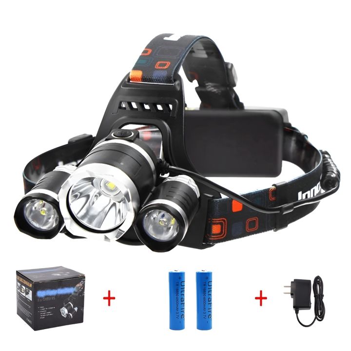 Portable mini Rechargeable LED Headlamp High Power LED Headlamp with Rechargeable Batteries USB Rechargeable Headlight Waterproof Head Torch Super Bright 3 Led Rechargeable Headlamp
