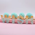 Key Chain Anti-yellowing Initial Fluffy Ball Alphabet Keychain. 