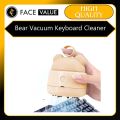 Face Value Mini Desktop Vacuum Cleaner with USB Charging, Cleaning Brush, Bear Head Ring for Easy Grip, 360° Swivel Portable Vacuum Cleaner for Keyboards Office Desks and Other Dusty Debris. 