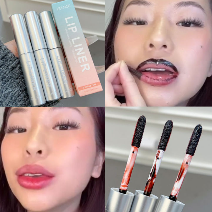 Matte Peel Off Lip Liner Contour Tattoo Waterproof Long Lasting Lipstick Beauty Makeup Red Non-Stick Cup Lip Tint Cosmetics