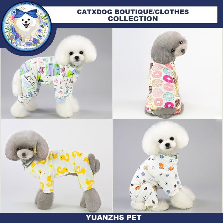 Five-color pet home clothes, cute little yellow duck four-legged dog pajamas S-XXL