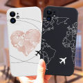 【Solo Yolo】Luxury popular planes world map travel Silicone Case for iPhone 11 12 13 14 Pro Max 13mini 13Promax cute candy matte soft cover. 