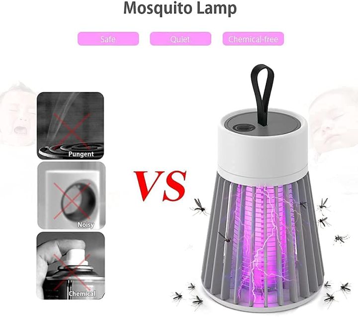 Abhsant Mosquito Killer Lamp 2021 New Electric Shock Mosquito Lamp Purple Light Fly Trap DC 5V USB Killer Mute LED Night Light Mosquito Killer Pest Control (Color Multi) ORIGINAL UK ZONE STOCK