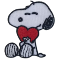 Snoopy With Red Heart Embroidered Iron On Patch Sew On Badge For T shirt bag Caps jeans Badge Applique. 