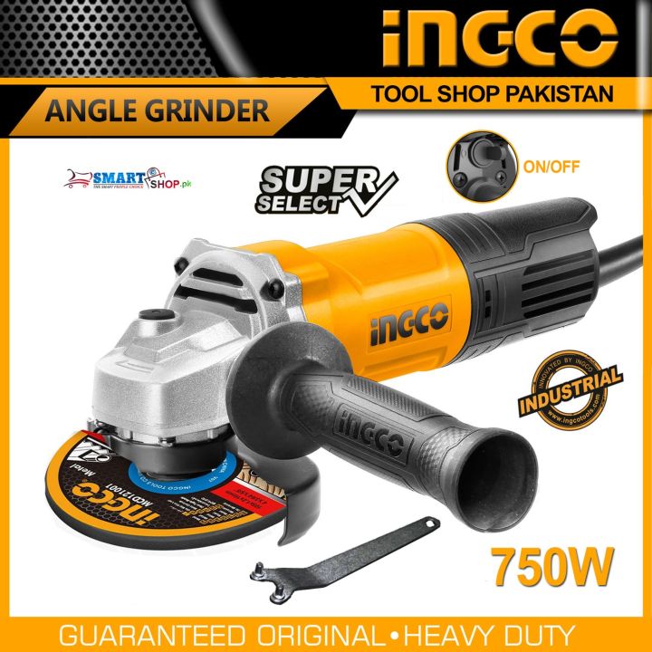 Ingco Industrial Electric Angle Grinder 4 Inch – 750W