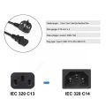 1.2m EU Power Cable Euro Plug IEC C13 AC Power Supply Cable Extension Cord For PC Computer Monitor Samsung TV Speaker. 