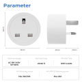 ROVF - 3 Pin Smart Wifi Plug - Wall Socket Switch - 16A/20A - UK Plug - Power monitor Remote Control - Work for Tuya Alexa Google Home Assistant. 