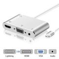 Lightning to HDMI VGA Audio Multiport Adapter Cable for iOS Compatible. 