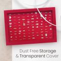 Ring Case, ring box,72 Slots Jewelry Ring Display Case ,white,red,black. 