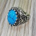 Top Quality Unique Design Turkish Blue Stone Ring With Random Designs For Men and Boys. 