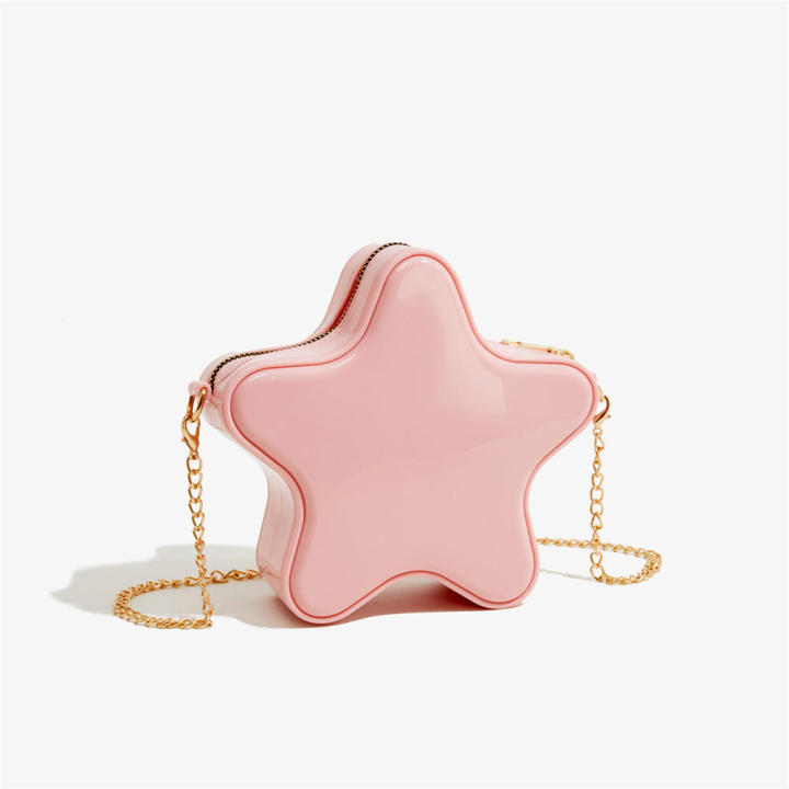 Square Shape Jelly Bag Zip Closure PVC Small Size Star Shape Bag Transparent Cute Design Crossbody Bag for Commuting Casual Outing Women's Accessory Fashion Statement Quirky Style