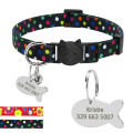 Safety Breakaway Cat Collars Quick Release Kitten Collar Personalized Custom Cats Collar Necklace with Bell for Cat Kitty Puppy. 