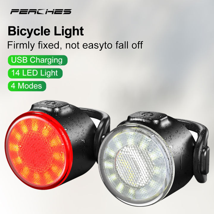Carstuff [In stock] Bicycle Rear Light USB Rechargeable Waterproof Bike Safety Warning Light For MTB Helmet Pack Bag Tail Light Cycling Taillight