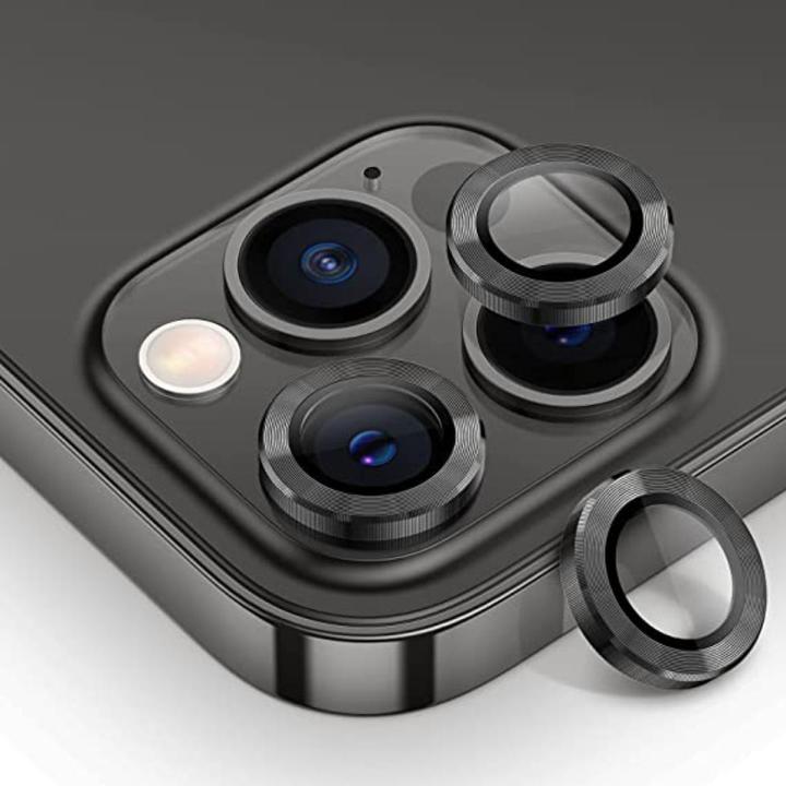 camera ring lens protector (Tempered Glass) Black Colour for Apple Iphone 11/12/12 Mini to Protect the camera (Black)