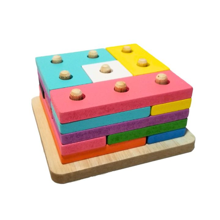 Wooden Assembling & Stacking Blocks Puzzle