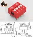 2pcs DS-04 flat dial switch 4 bit code switch 2.54mm pin spacing. 