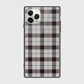 iPhone 12 Pro Cover - SkinLee HQ Square Infinity Glass Case - Check Pattern White - SKINLEE-297-1-1005-523. 