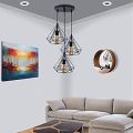 3 in 1 Metallic Diamond cage Shape / Pendant light  Hanging light Ceiling lights for Home, Office, TV Lounge, Bed Room, Hotel, Restaurants, Marquee, Gardens, Villa, Coffee shops, Cafes.. 