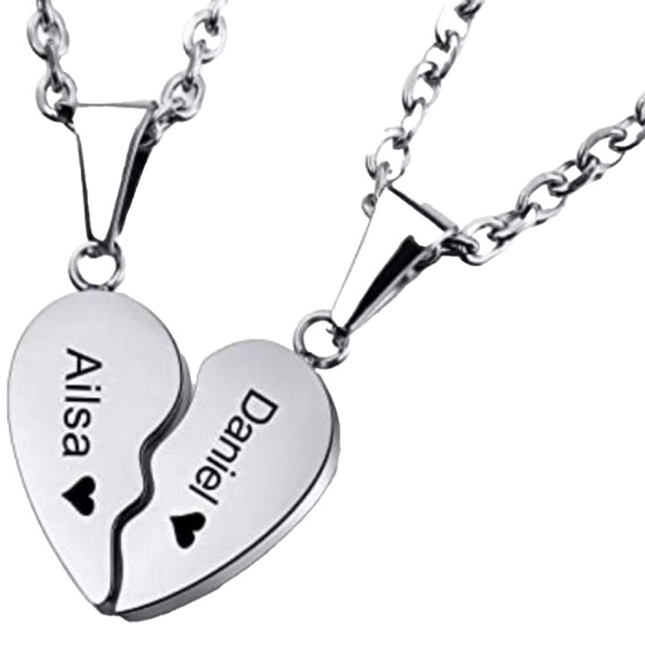 Customize Silver Broken Heart Pendant, Customize Name Pendant, Custom ...