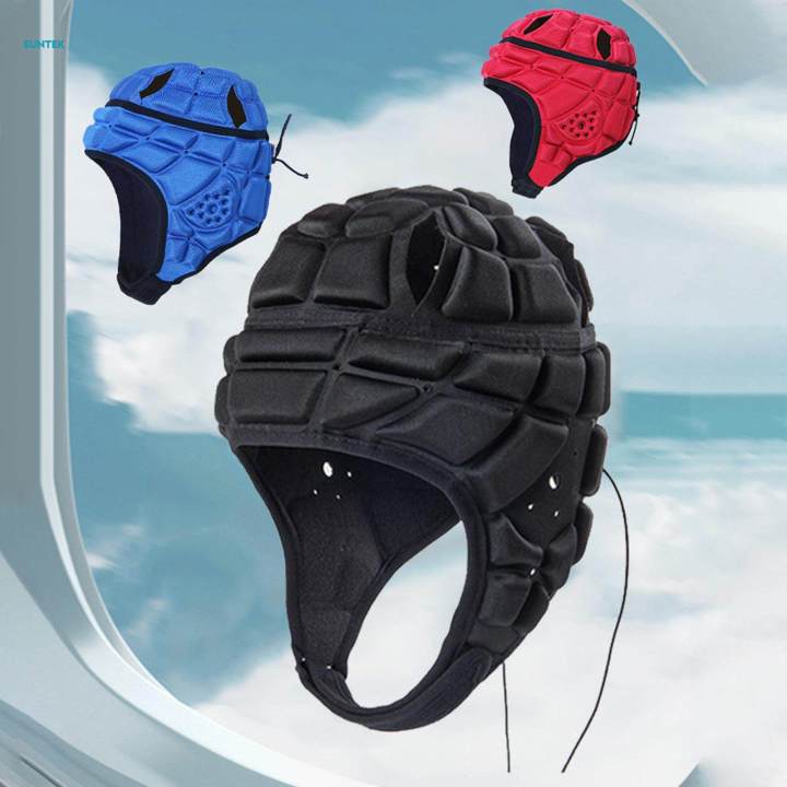 Rugby for Kids Soft Padded Breathable Professional Soccer Headgear for Skateboarding Red