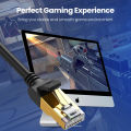 UGREEN Cat 7 Ethernet Cable Shielded Gigabit Flat Cat7 RJ45 LAN Cable High Speed Internet Network Patch Cord 10Gbps for Gaming PS4, Xbox One, PS3, PC Laptop Router, Computer, POE. 