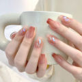Jade Finger Slim Nail Art New 2024 Nail Wear Nail Detachable Mid-length Premium Autumn and Winter Patch. 