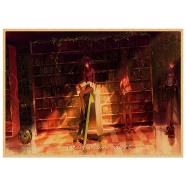 Steins;gate Okabe Rintarou Makise Kurisu Shiina Mayuri Wall Sticker Kraft Poster Japanese Anime
