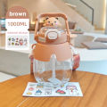 Water Cup Adorable Cartoon Design Cute Pot Belly Cup with Straw. 