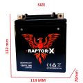 MOTORCYCLE DRY BATTERY RAPTORX 7Ah/12V 12N7L-BS FOR HONDA CB150F, YAMAHA YBR YBRG YBZ YBZ-DX, SUZUKI GR150, GD110. 