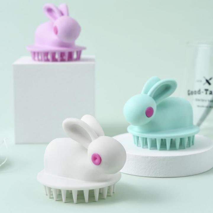 Rabbit Shaped Hair Massager Head massager scalp Massager Shampoo Washing Brush Dandruff Remove Stress Relief Soft Silicon Comb - Multi Color
