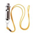 New With Neck Chain Metal Whistle Stainless Steel High Frequency Police Whistle Yellow Lanyard Outdoor Whistle. 