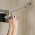 Adjustable Shower Arm Extension By, Brass Shower Head Extension Arm with High Polished Chrome Finish 11+ Inch. 