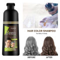 High premium Brown hair color shampoo long-lasting formula without chemicals hair blacken 2 in 1 organic 400ML. 