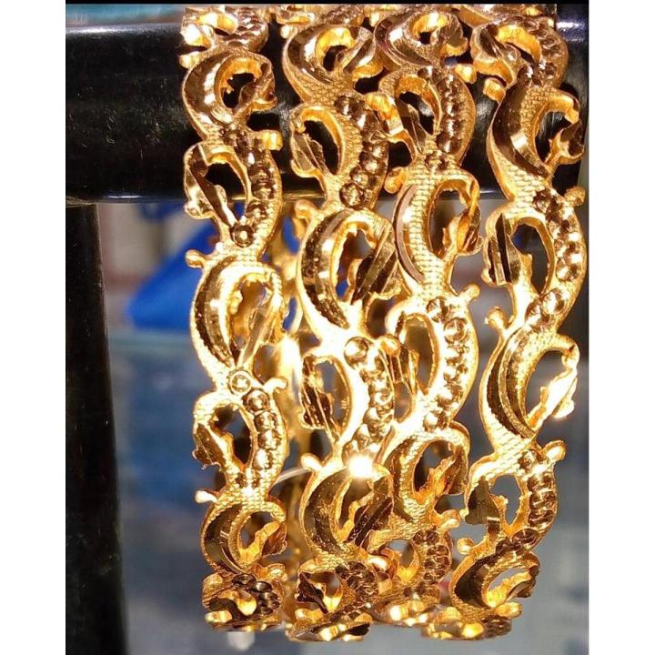 Golden High Polished Bracelet Pack of 4 Bangles For Girls Choriyan