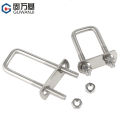 304 stainless steel U-bolt right-angle U-shaped screw nut set tube clip tube clip fixed buckle riding clip. 