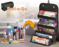 Travel Roll-up Makeup Case Organizer Hanging Foldable Cosmetic Pouch Toiletry Bag Black. 