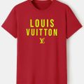 Maroon Louis Vuitton Half Sleeve Digital Printed Cotton T Shirt For Men. 