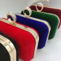 Latest Velvet Clutch for women Wallet Black Blue Green Red Maroon Wedding  Bridal Party fancy  clutch for women with chain bags for girls purses for girls wallets for women purse for women purse for girls stylish hand bag. 
