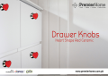 Heart Shape Red Ceramic Drawer Knobs- Premier Home - SKU 2490001. 