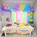 50-Pack Pastel Balloon Set with Happy Birthday Banner and age number foil balloon 32 inches– Assorted Soft-Colored Balloons for Birthday Party Decorations – Pastel Rainbow Balloon Arch Kit for Girls, Boys, and Baby Shower. 