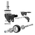 Stem Casters 1.5", Screwed Bolt 3/8" x 1" - 18, Heavy Duty Swivel Stem Casters with Brake Lock PU Foam Quite Mute No Noise Castors Wheels Double Bearings. 
