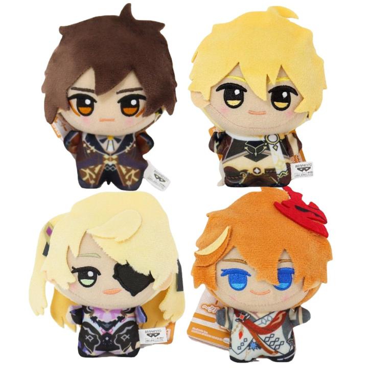 10cm New Genshin Impact Plush Stuffed Toys Zhongli Dadalia Fishel Aether Cartoon Anime Plush Doll Kids Boys Birthday Gifts Decor