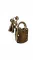 Strong Bronze 4 Inch Large Padlock Steel Lock and 3 Keys Old Fashion Lock for Door Key Antique Lock Antique Old Trunk Lock Vintage Shop Shutter Lock Very Hard To Crack Open. 