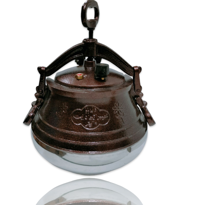 Afghani%20Elegant%20Brown%20Cast%20Iron%20Pressure%20Cooker%205/8/10L/12L/15L/20L/30L%20with%20Safety%20Valve%20-%20Image%202