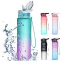 3pcs | 2pcs 1pcs PMotivational Water Bottle With Straw, Bottle & Straw Cleaner, Gradient Color Drinking Water Bottle For Girls And Female Gym With Handle, Portable Water Bottle For School, Fitness, Outdoor Sports, BPA Free Grade Plastic Travel. 