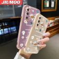 JIUMOO For vivo V20 SE Case Fashion Tide Flower Side Design Phone Case Square Edge Pattern Silicone Softcase Luxury Plating Casing Full Cover Camera Shockproof Protection Cases. 