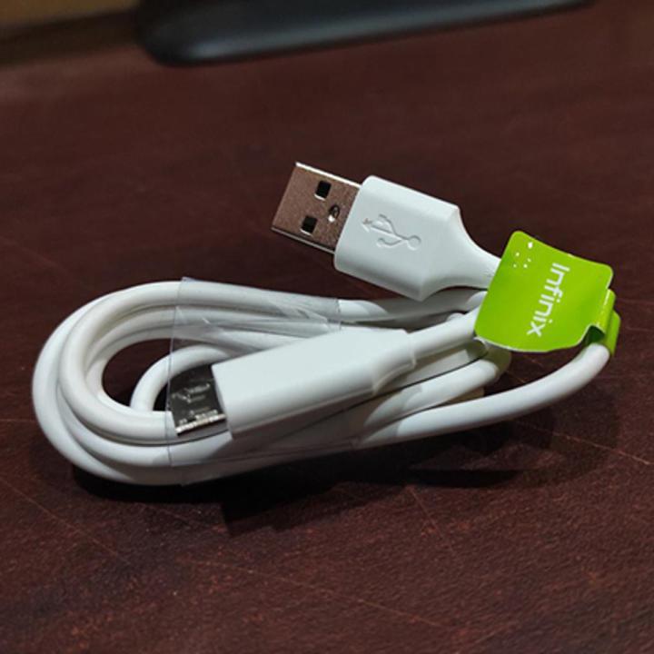 Infinix High-Speed Micro USB Cable White Imported High Quality Fast Charging Cable