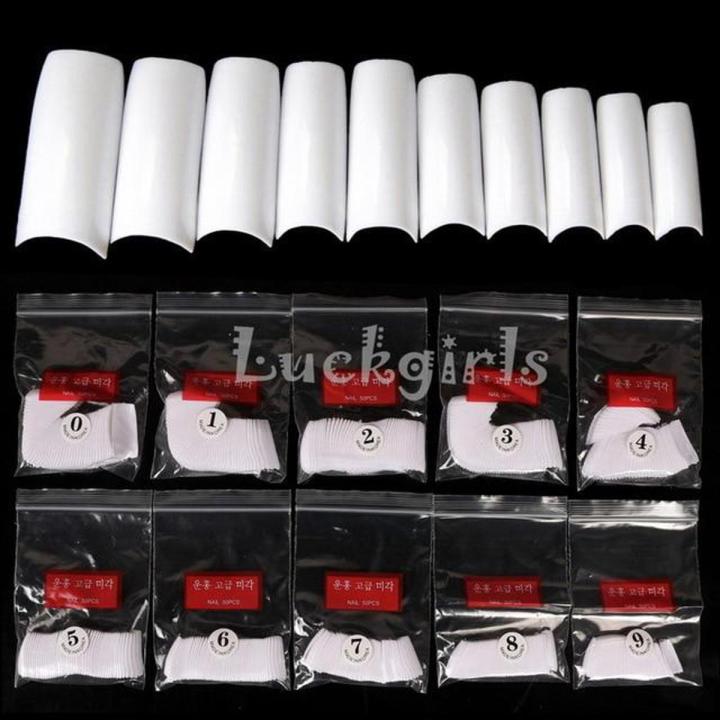 50 Pcs White French Artificial Nails