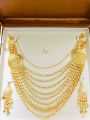 Gold Platted Latest Design Bridal Set with 9 Layer Katmala Look. 